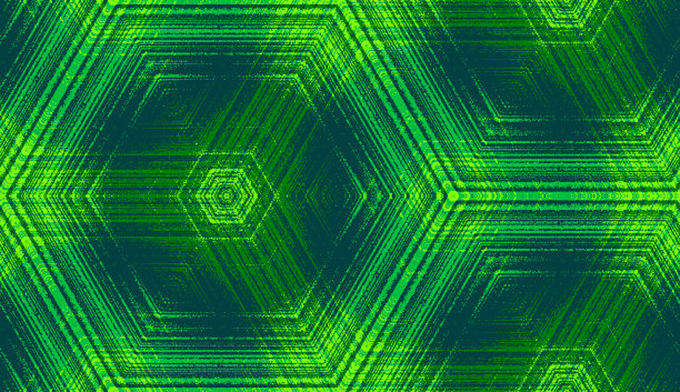 无缝六边形同心纹理图案黄绿色，祖母绿，翡翠，石灰绿色图片下载