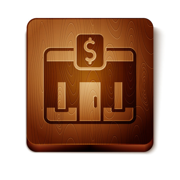 布朗银行大楼图标孤立在白色上图片下载