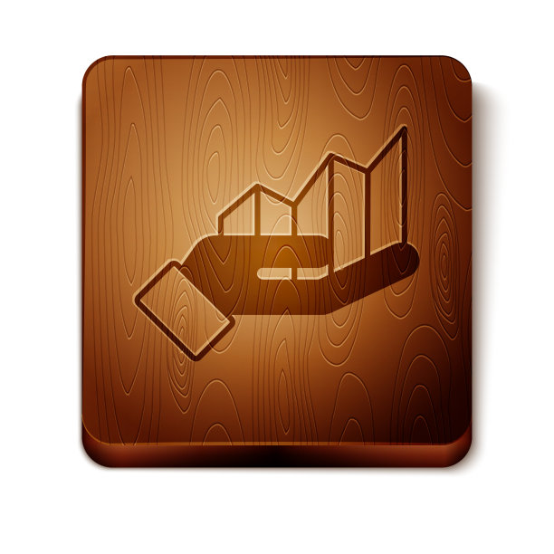 棕色饼图信息图表图标孤立在白色上图片下载