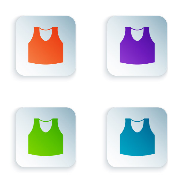 彩色汗衫图标孤立在白色背景图片下载