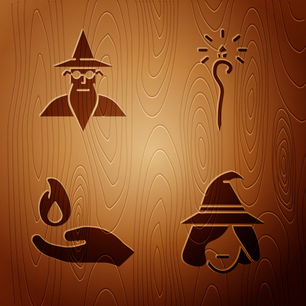 设置巫师男巫手拿火和图片下载