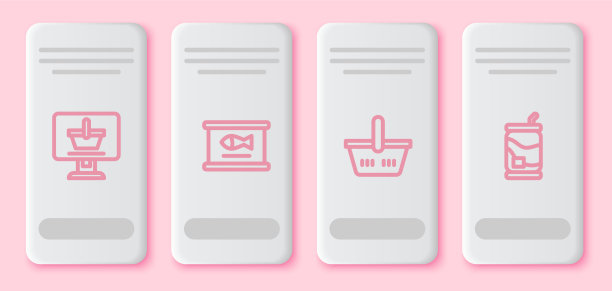 设置在线购物车上的计算机罐头鱼图片下载