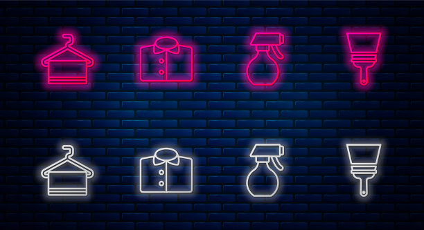 设置线t恤水喷瓶毛巾上图片下载