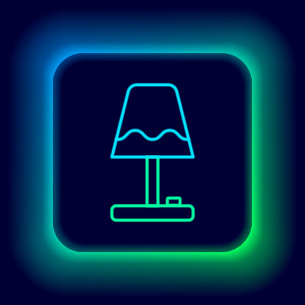 发光霓虹灯线表灯图标孤立在黑色背景上。色彩斑斓的轮廓的概念。向量图片下载