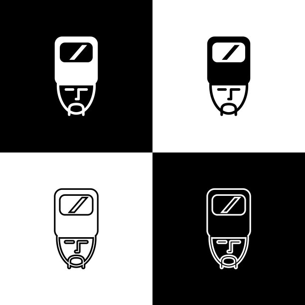设置乌克兰哥萨克图标孤立在黑白背景上。向量图片下载