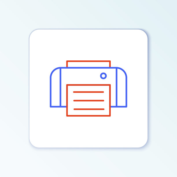 行打印机图标孤立在白色背景上。色彩斑斓的轮廓的概念。向量图片下载