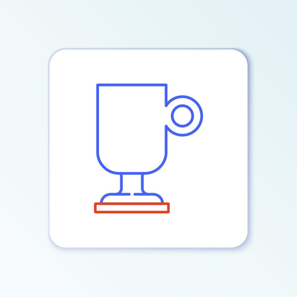 Line爱尔兰咖啡图标孤立在白色背景上。色彩斑斓的轮廓的概念。向量图片下载