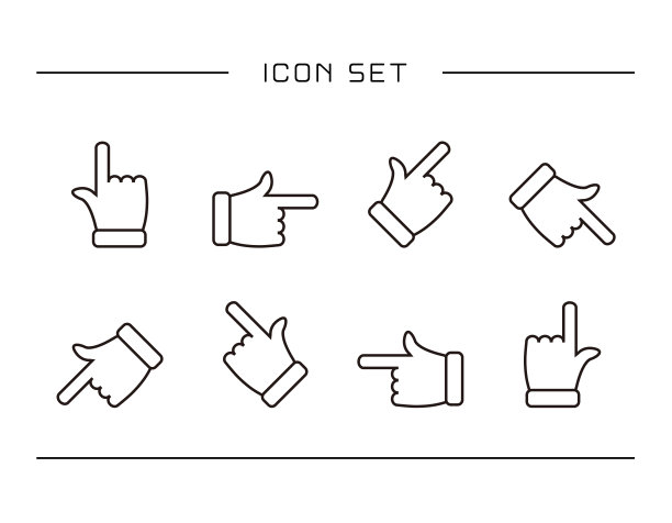 简单的图标。手的迹象。食指。图片下载