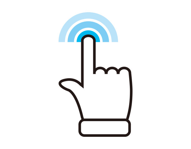 简单的图标。手的迹象。食指。图片下载