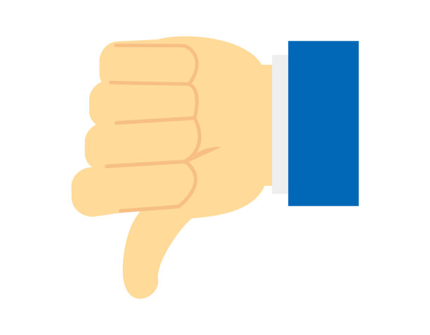 简单的图标。不好的预兆。手的迹象。图片下载