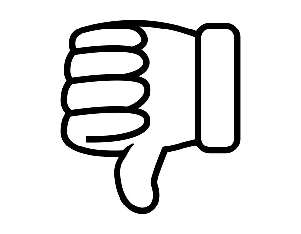 简单的图标。不好的预兆。手的迹象。图片下载