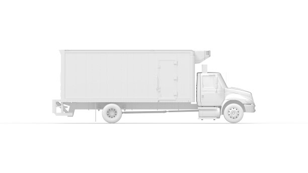 三维渲染运输物流卡车交付汽车孤立在白色背景图片下载