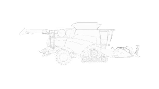 一个农业机械模型的收获机3d渲染电脑创建干净孤立的最小和复杂的白色背景图片下载