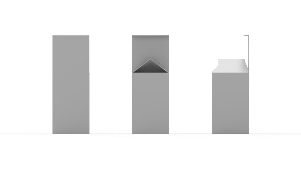 一种纸板产品包装盒的设计模型模板的三维渲染。空盒子孤立图片下载