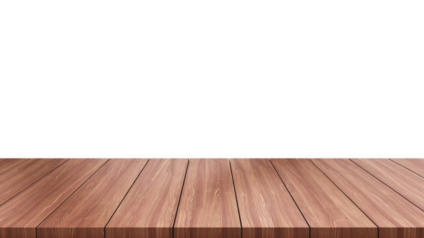 木制空桌子平台上的白色背景图片下载