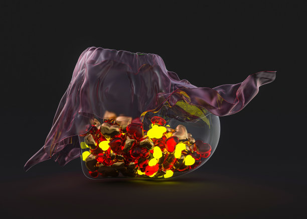 一个在布下的心形花瓶。3 d图片下载