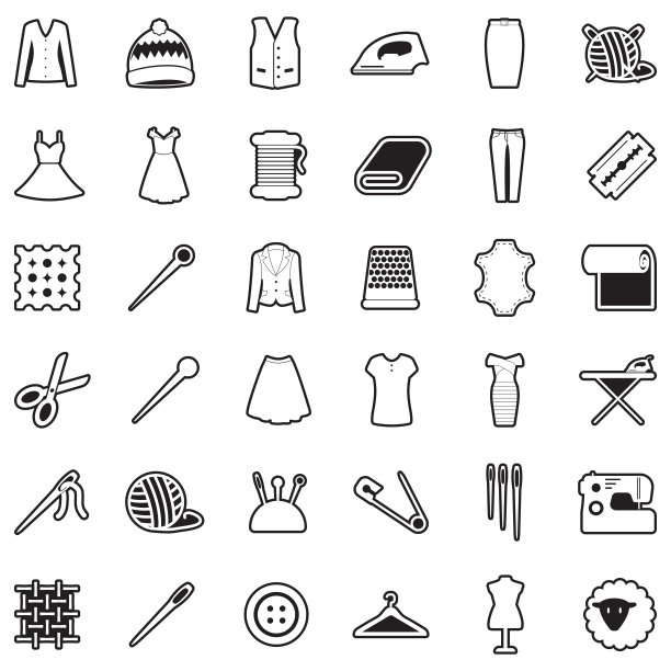 缝纫图标。直线填充设计。矢量插图。图片下载