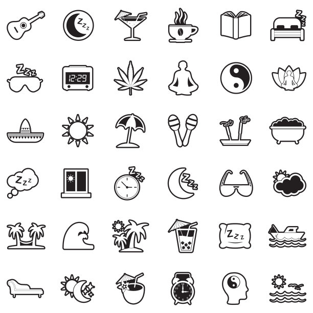 午睡图标。直线填充设计。矢量插图。图片下载