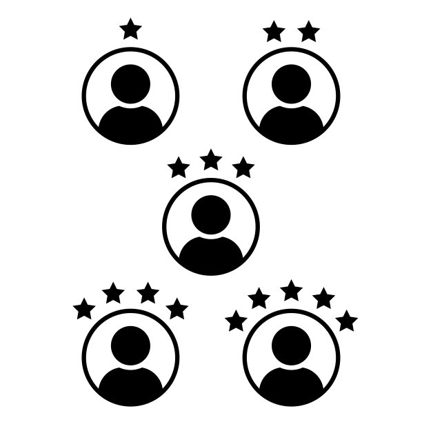 客户体验矢量图标。1至5星满意度评价矢量图标。评级图标。1 - 5星工作经验象征。图片下载