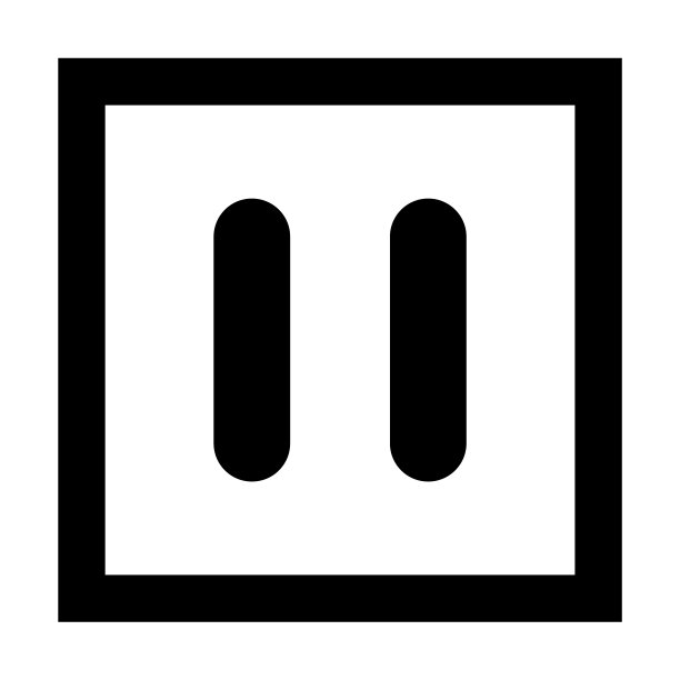 停止和暂停图标，界面媒体按钮，互联网播放器视频符号，网络电影音频矢量插图图片下载