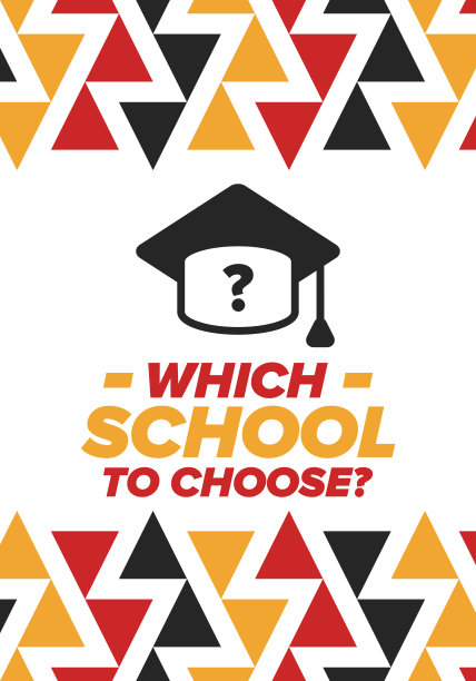 选择哪所学校?对你的孩子来说，正确的学校是最好的教育和知识。有灵感和动力的有效学习。披露才华，幸福时光和成功的未来。现在学校的选择!向量的海报图片下载