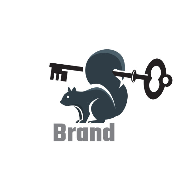 松鼠与关键设计标志模板图片下载