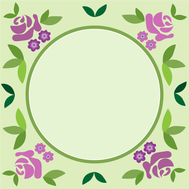 空白画框，彩花彩叶，排列和谐。空空如也的海报边框被五彩缤纷的花束包围，组织得很好。图片下载