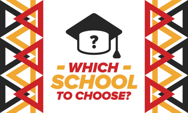 选择哪所学校?对你的孩子来说，正确的学校是最好的教育和知识。有灵感和动力的有效学习。披露才华，幸福时光和成功的未来。现在学校的选择!向量的海报图片下载