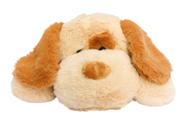 白色背景上的可爱毛绒玩具狗图片下载