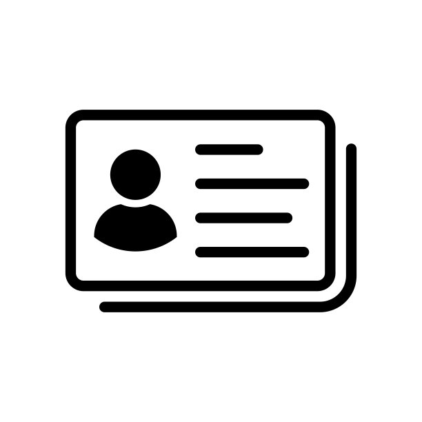 身份证图标。驾照的象征。身份的象征。Id卡轮廓图标。通过护照的迹象。ID徽章象征。可编辑的中风。矢量图图片下载