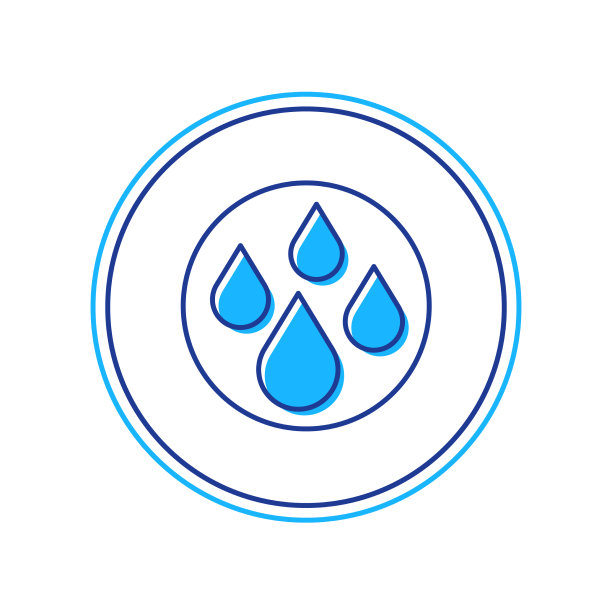 填充轮廓水滴图标孤立在白色图片下载