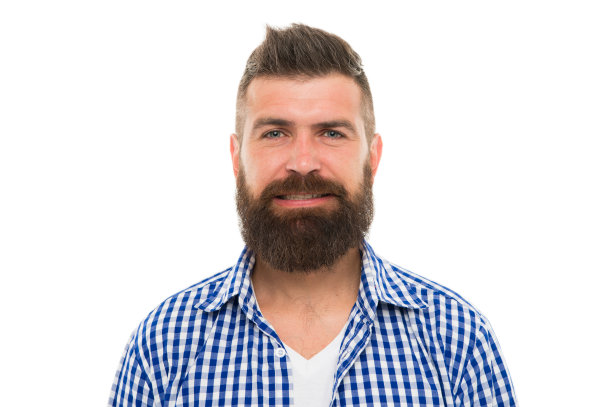 他温暖的微笑。让理发师理发。光顾理发店的潮人。男美女画像。整洁的人。成熟的男人微笑。男理发师护理。让发型看起来完美图片下载