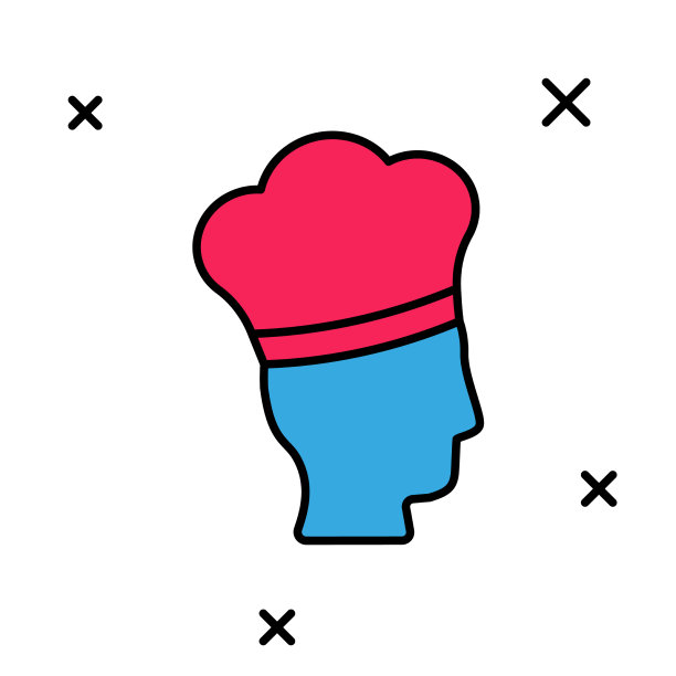 填充轮廓意大利厨师图标孤立在白色图片下载