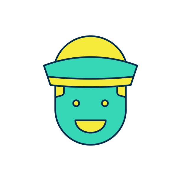 填充轮廓水手图标孤立在白色上图片下载