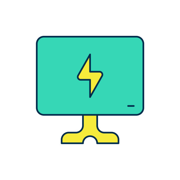 填充轮廓智能电视图标孤立在白色图片下载