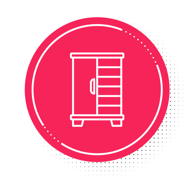 白线衣柜图标孤立在白色上图片下载