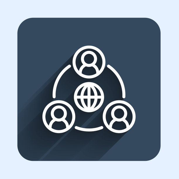 白线会议图标孤立与长影子图片下载