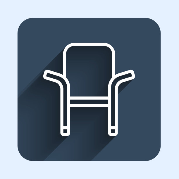 白线野营便携式折叠椅图标图片下载