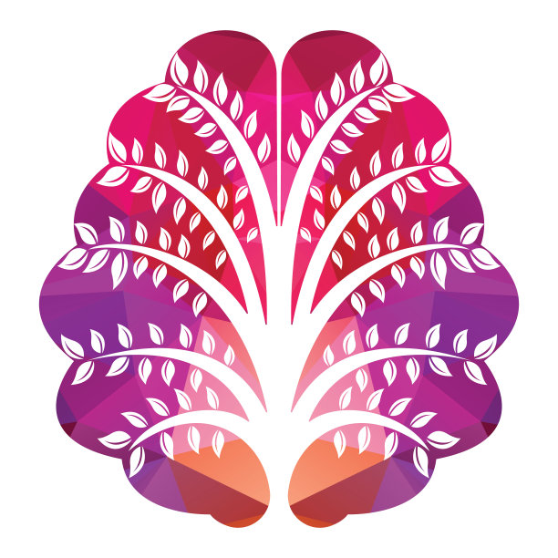 现代脑树标志设计。图片下载