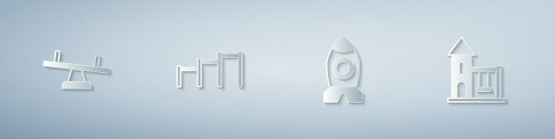 设置跷跷板运动单杠火箭船玩具图片下载