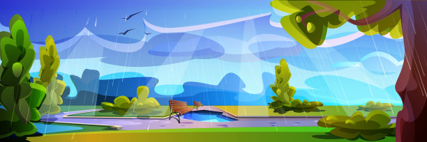 漫画空城公园在雨天图片下载