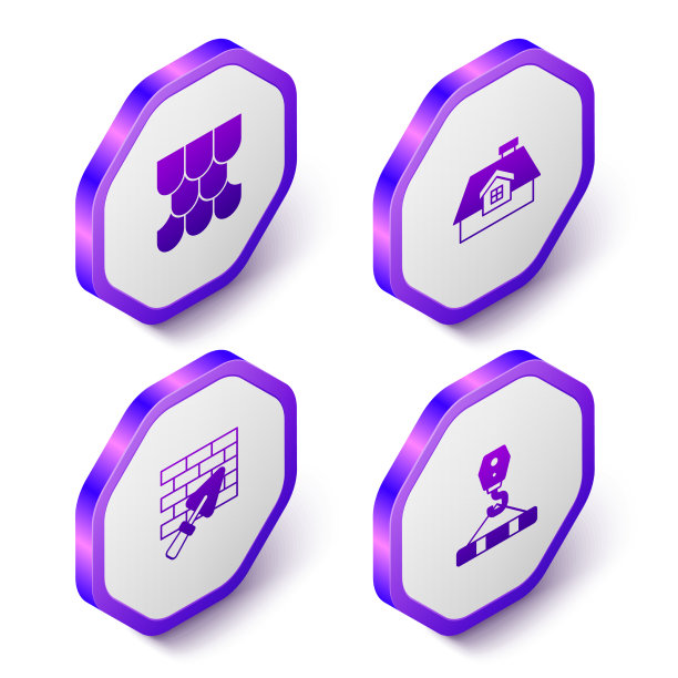 屋面设置等距瓦片、砖墙与房屋图片下载