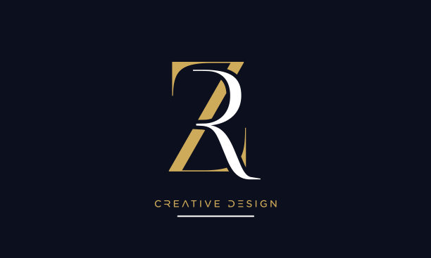 现代抽象字母RZ, ZR标志设计。最小RZ, ZR初始的基于图标矢量图片下载