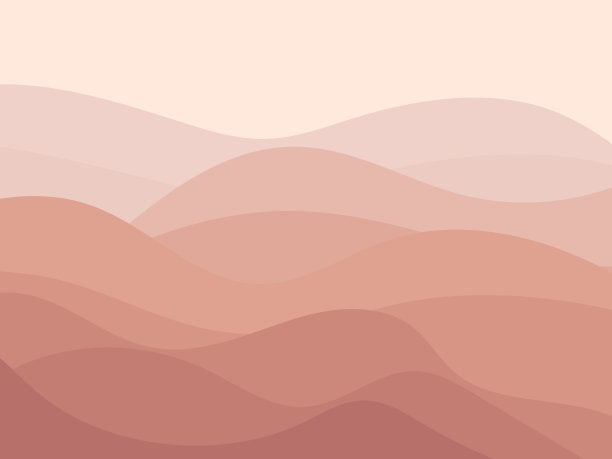 极简风格的波浪形景观。与山景观。用于印刷品、海报和室内设计的波西米亚风格装饰。中世纪现代装饰。潮流的风格。矢量图图片下载