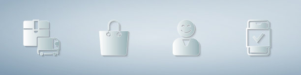 设置送货卡车纸购物袋图片下载