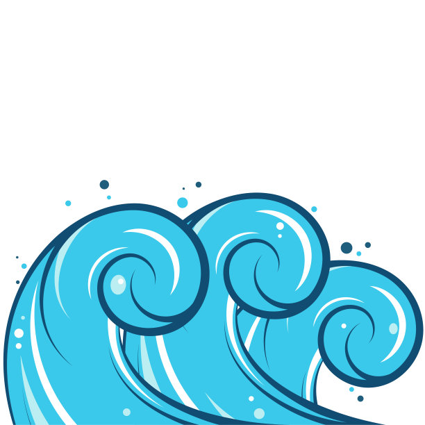 蓝色的波浪带着气泡图片下载