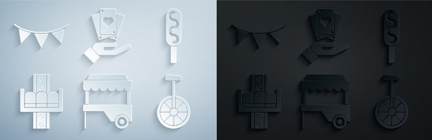 设置带凉棚玉米热狗的快餐车图片下载