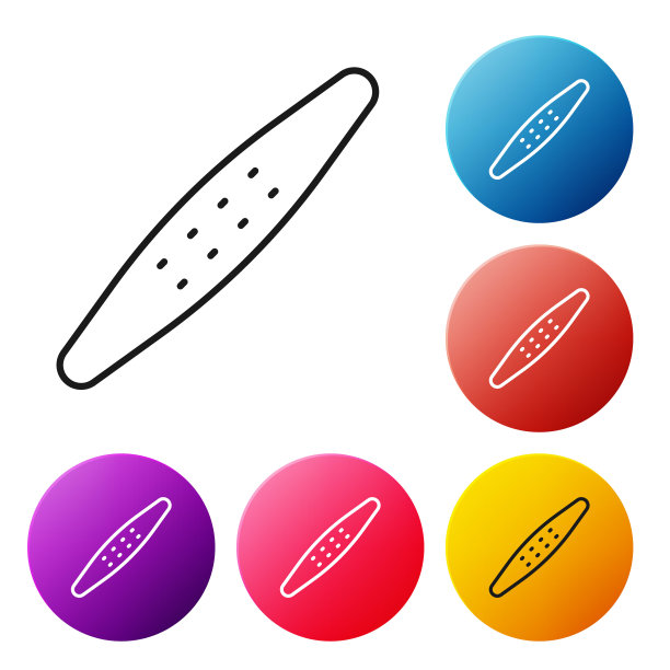 指甲文件宠物图标孤立在白色背景上。专业的治疗在家里为宠物美容。设置图标彩色圆圈按钮。向量图片下载