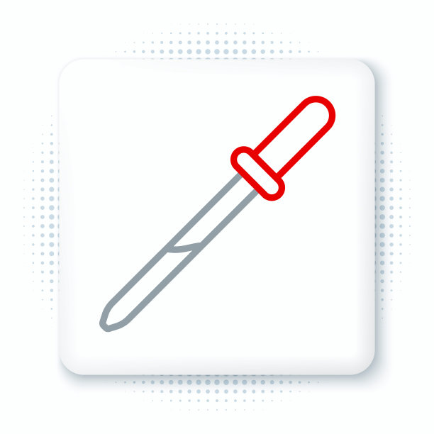 线移液器图标孤立在白色背景上。医疗，化学实验室设备的组成部分。医学的象征。色彩斑斓的轮廓的概念。向量图片下载