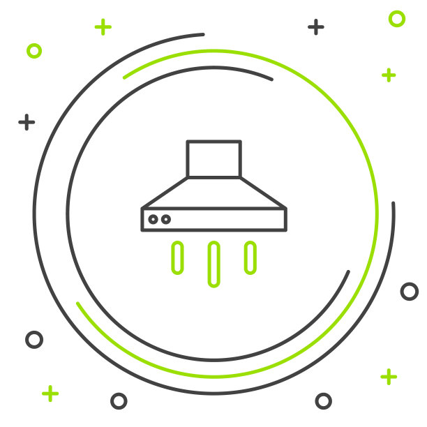 线厨房提取风扇图标孤立在白色背景上。炊具罩。厨房排气。家用电器。色彩斑斓的轮廓的概念。向量图片下载